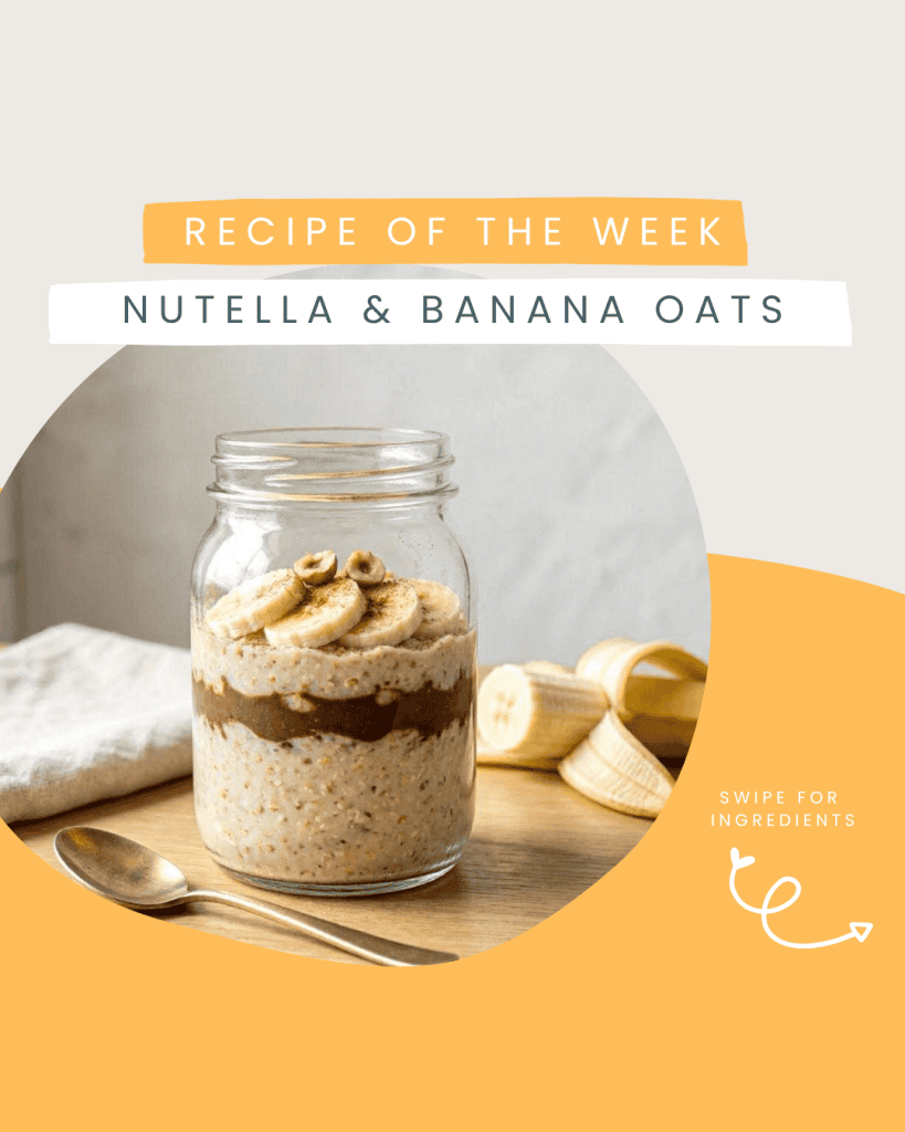 Nutella Banana Oats Recipe Card